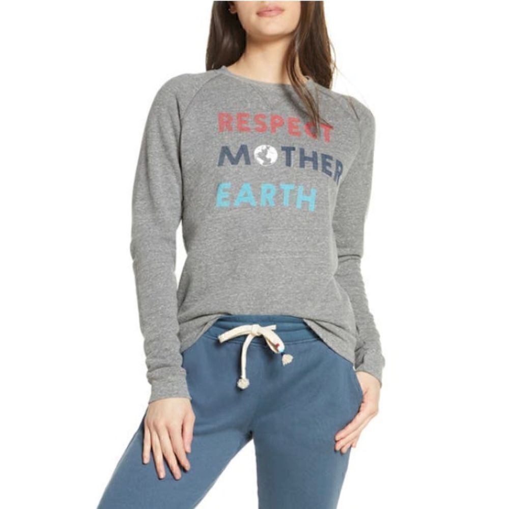 NWOT SOL ANGELES Respect Mother Earth Graphic Sweatshirt In Heather